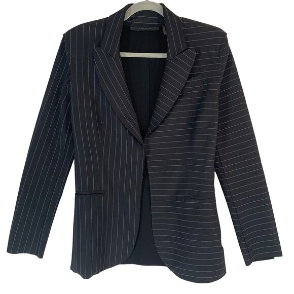 Norma Kamali Jackets & Blazers - Norma Kamali Pinstripe Blazer Women $ Black Stretch Tailored Workwear Jacket